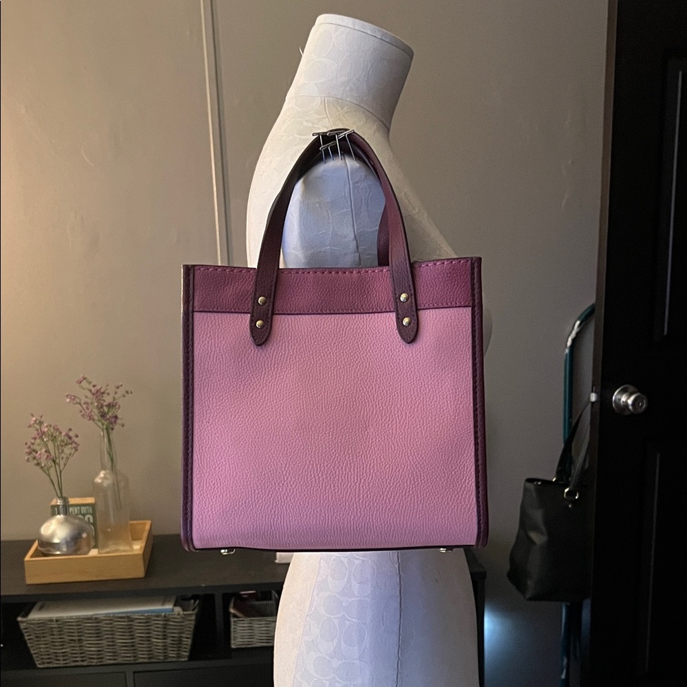 Coach colorblock Pink Leather Tote - Picture 2 of 5